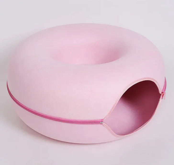 Four Seasons Cat Nest & Tunnel - Dual-Use Interactive Woolen Felt Pet Bed