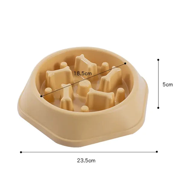 Slow Feeder Bone Design Pet Bowl