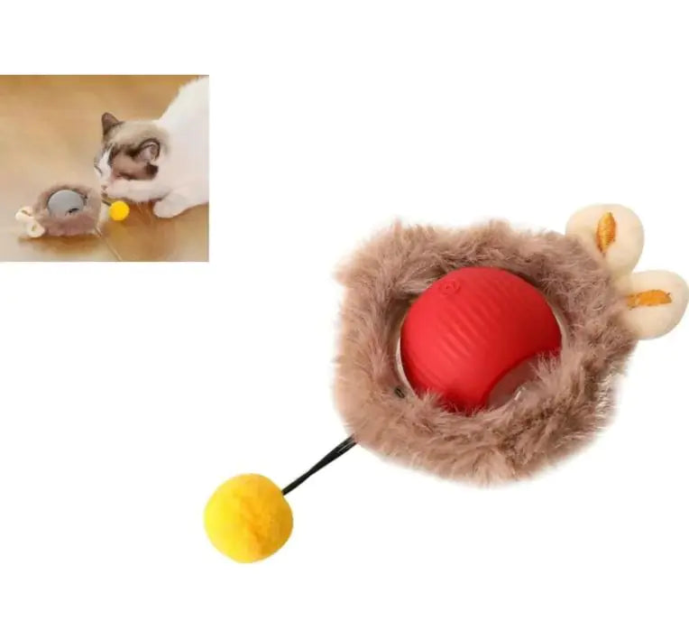 Interactive Cat Toys Rolling Ball Dog Ball Smart Automatic Rotating Rolling Ball With String, Interactive Self Moving Balls Toys For Large Small Dogs